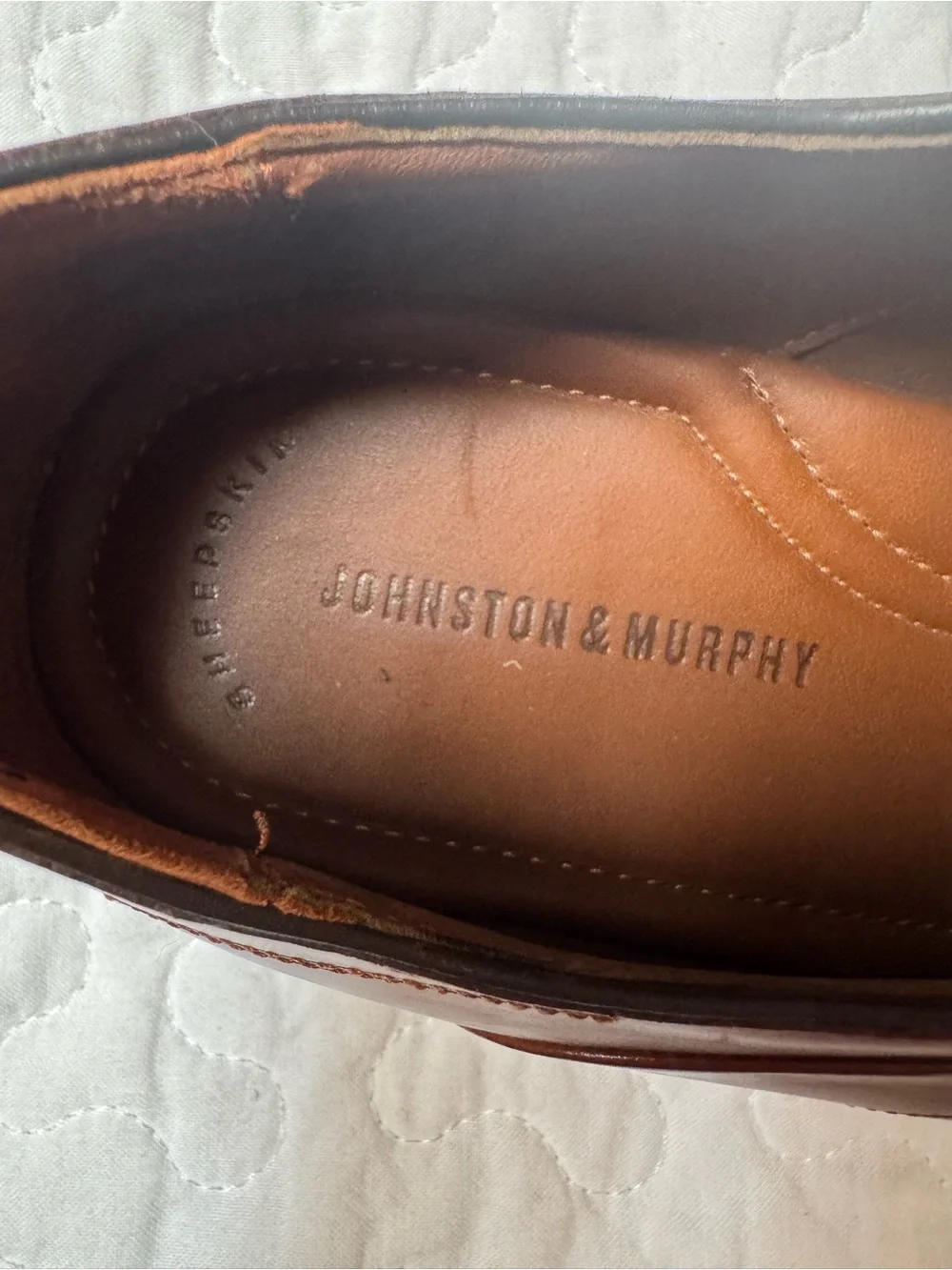 Johnston & Murphy Men’s Cognac Brown Leather Oxford Dress Shoes